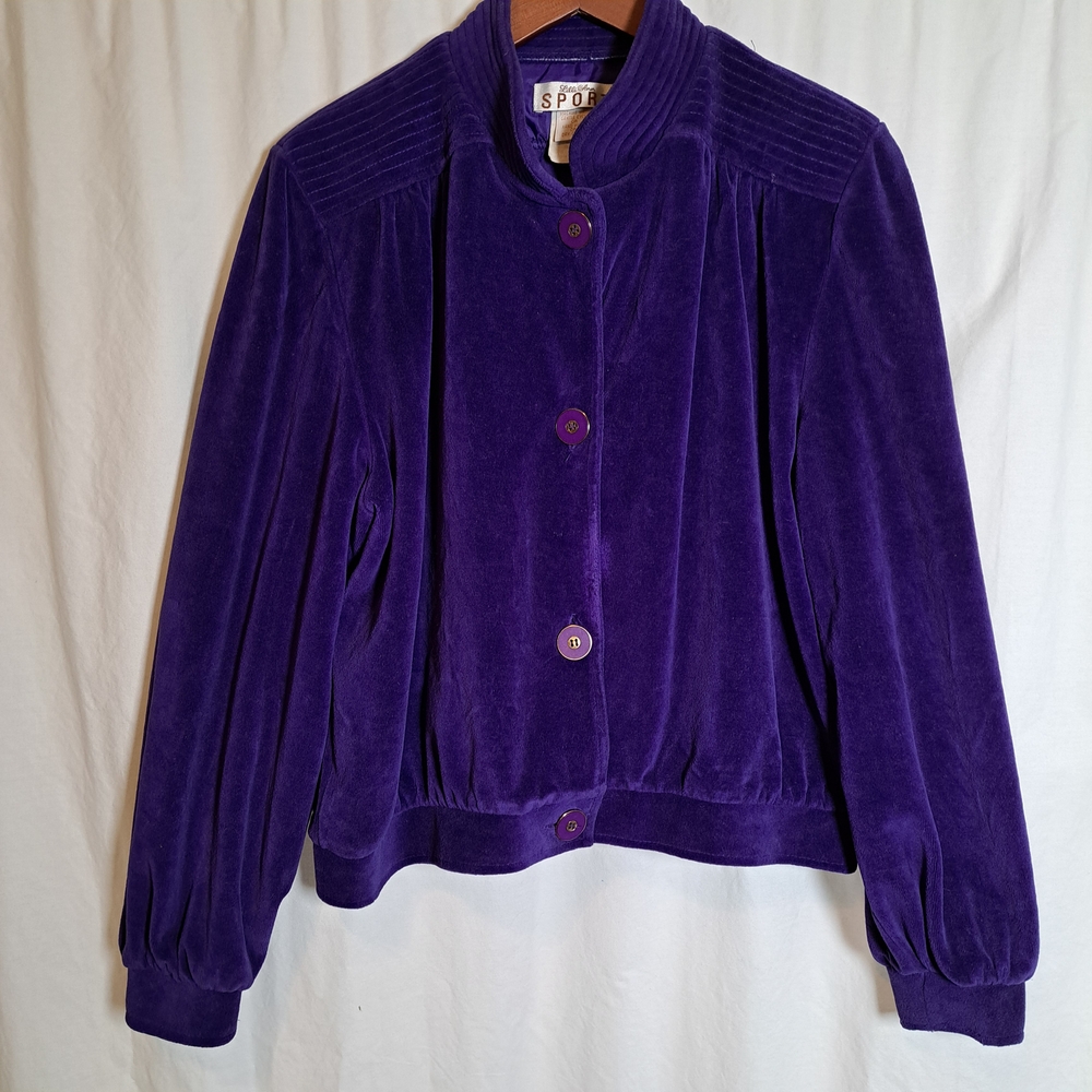Sporto Purple Bomber Jacket Luxurious Velvet